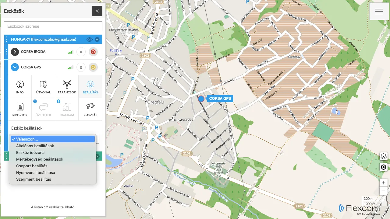 Eszközbeállítások